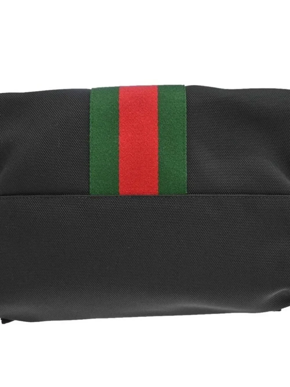 Gucci Black Techno Canvas Web Fold Over Backpack